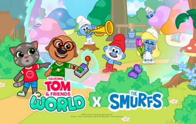 The Smurfs join Talking Tom & Friends: World