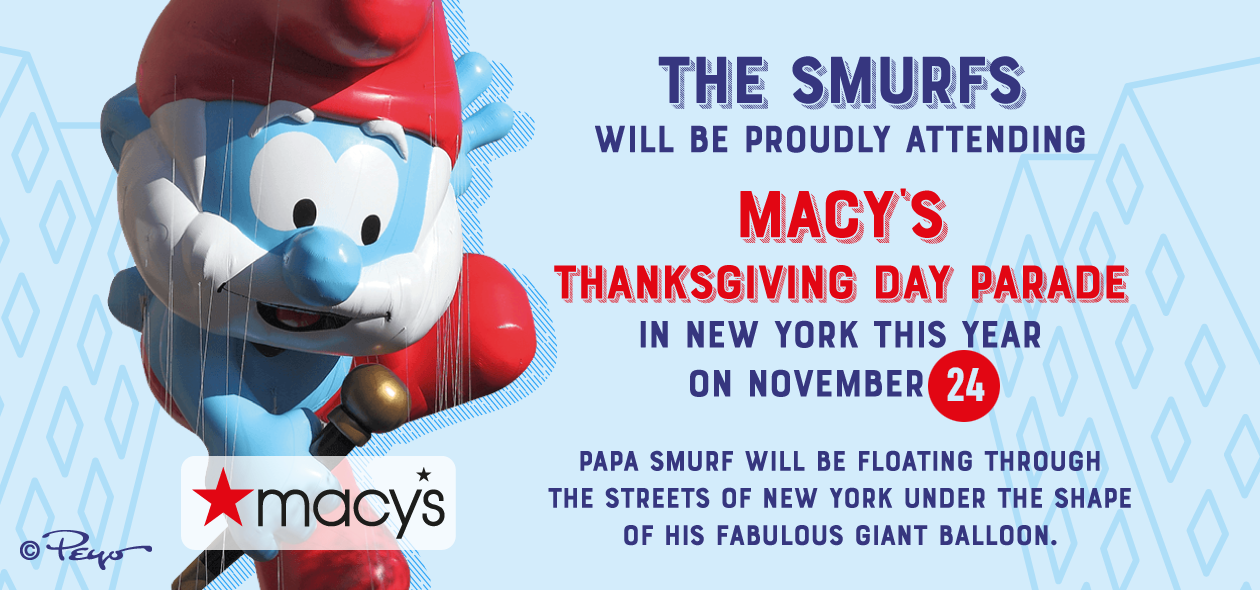Papa Smurf Giant Baloon in Macy's Thanksgiving Day Parade