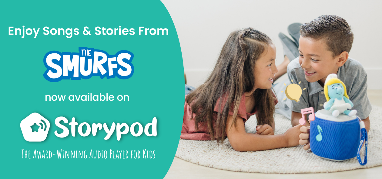 Amazing Smurfs content on the award-winning Storypod audio system
