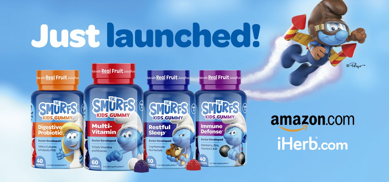 New Smurfs kids vitamin gummies 