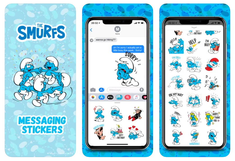 Découvres les nouveaux stickers Schtroumpfs