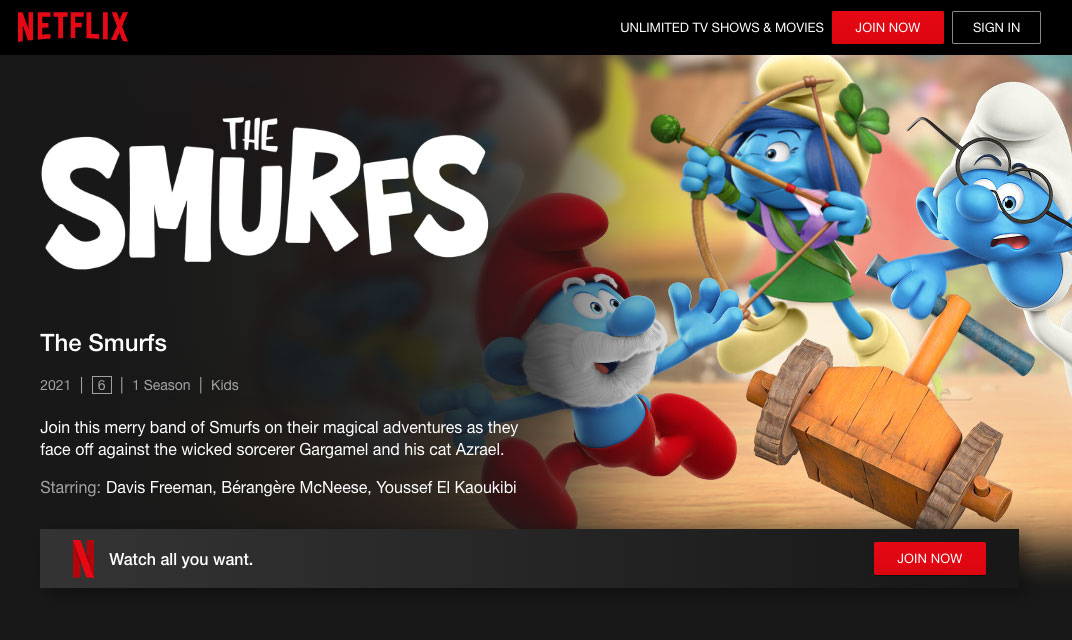 The Smurfs on Netflix