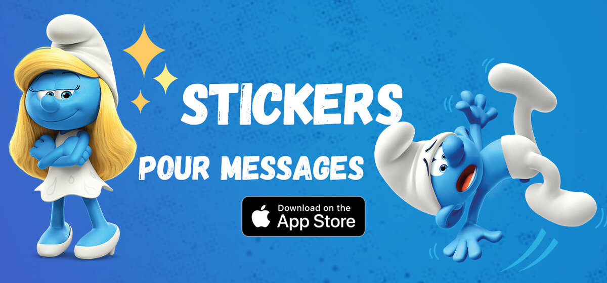 Découvres les nouveaux stickers Schtroumpfs