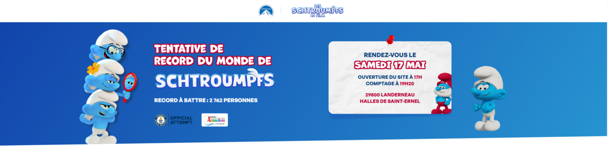 LANDERNEAU REPART À L’ASSAUT DU RECORD MONDIAL DES SCHTROUMPFS !